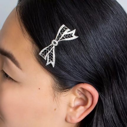 Late Edwardian Early Art Deco Diamond Barrette.