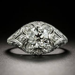 Art Deco 1.07 Carat Diamond Engagement Ring - GIA J VVS2  - 1