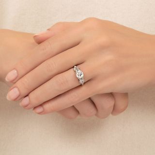 Art Deco .96 Carat Diamond Engagement Ring - GIA I VS2