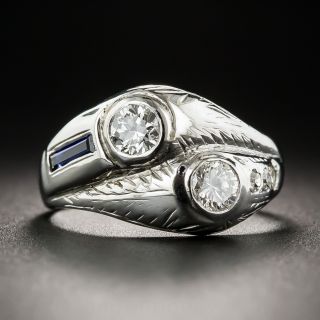 Art Deco Toi et Moi Diamond Ring - 1