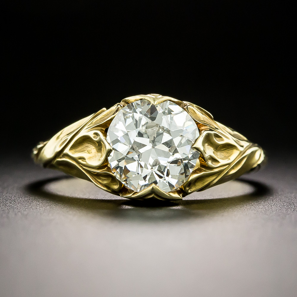Lang Collection Art Nouveau-Style 1.81 Carat Diamond Ring - GIA J SI2